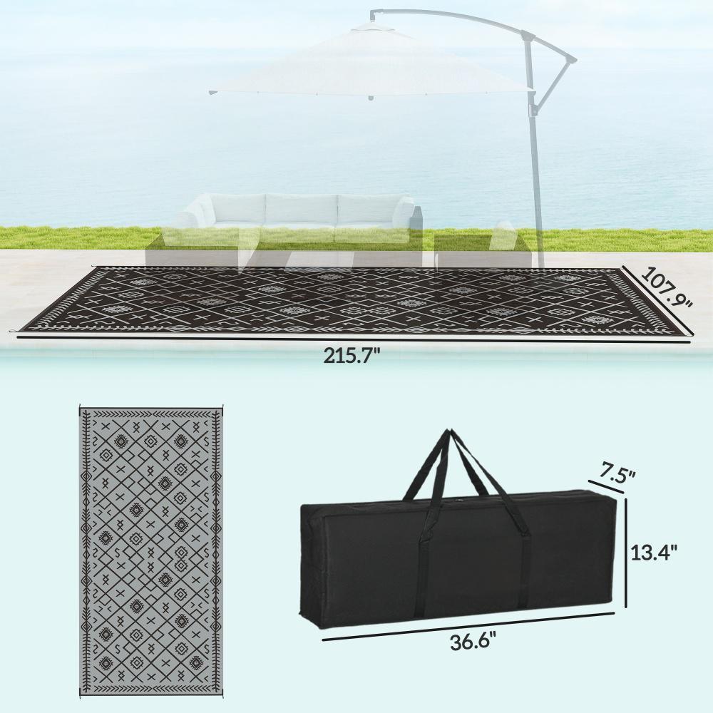 Stunning Outdoor Rug Reversible Waterproof With Bag Included