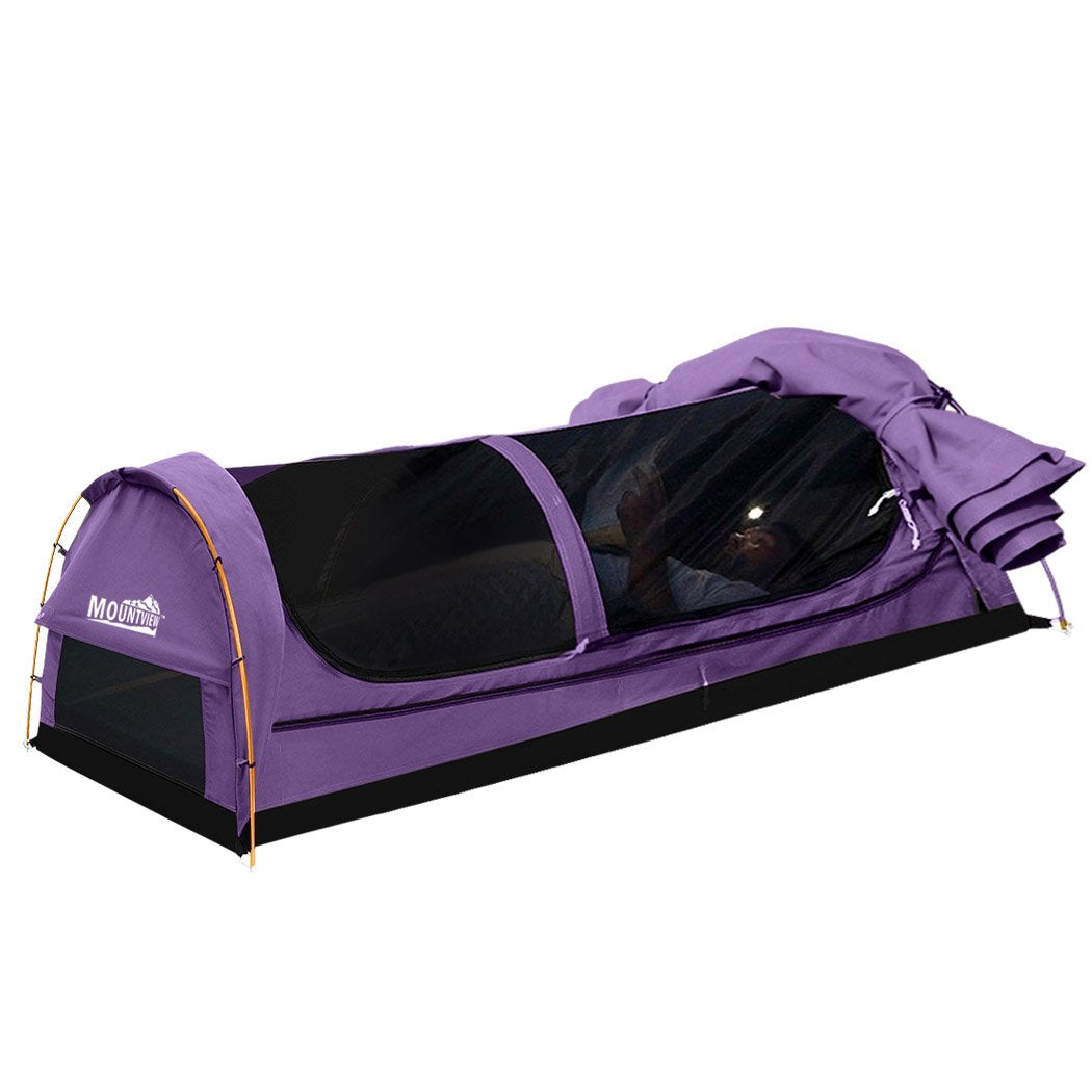 Canvas Swag Tent – 400GSM Water Repellent, Roll-Up, All-Weather Camping