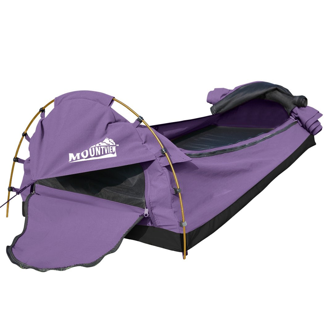 Canvas Swag Tent – 400GSM Water Repellent, Roll-Up, All-Weather Camping