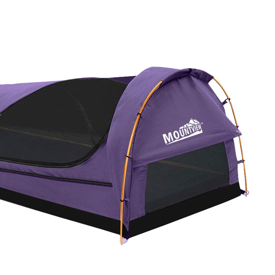 Canvas Swag Tent – 400GSM Water Repellent, Roll-Up, All-Weather Camping