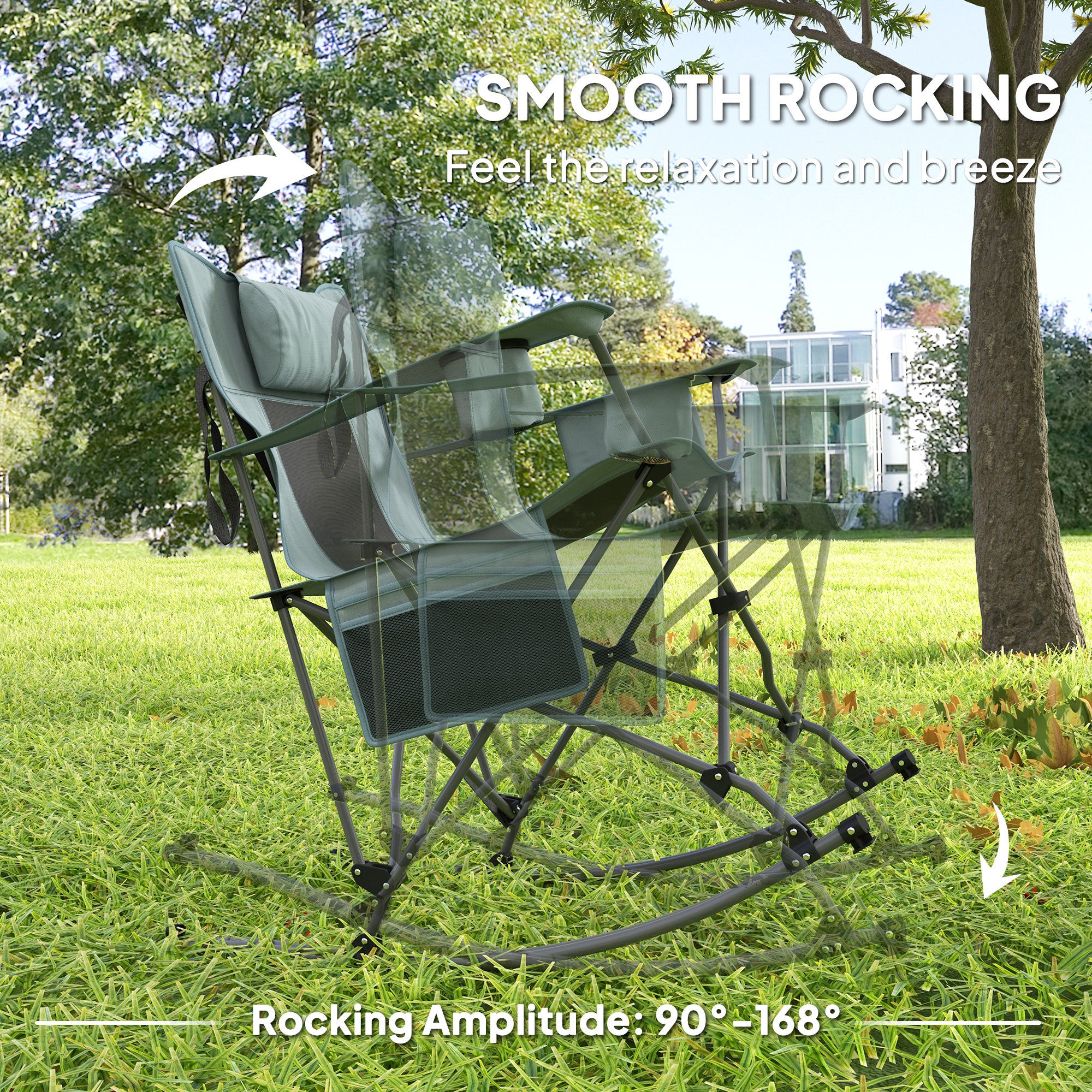Folding Rocking Camping Chairs Headrest