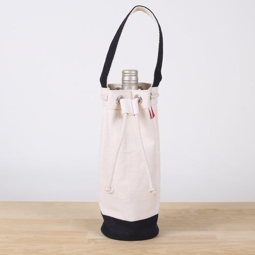 Canvas Wine Bottle Bag With Cinch Top