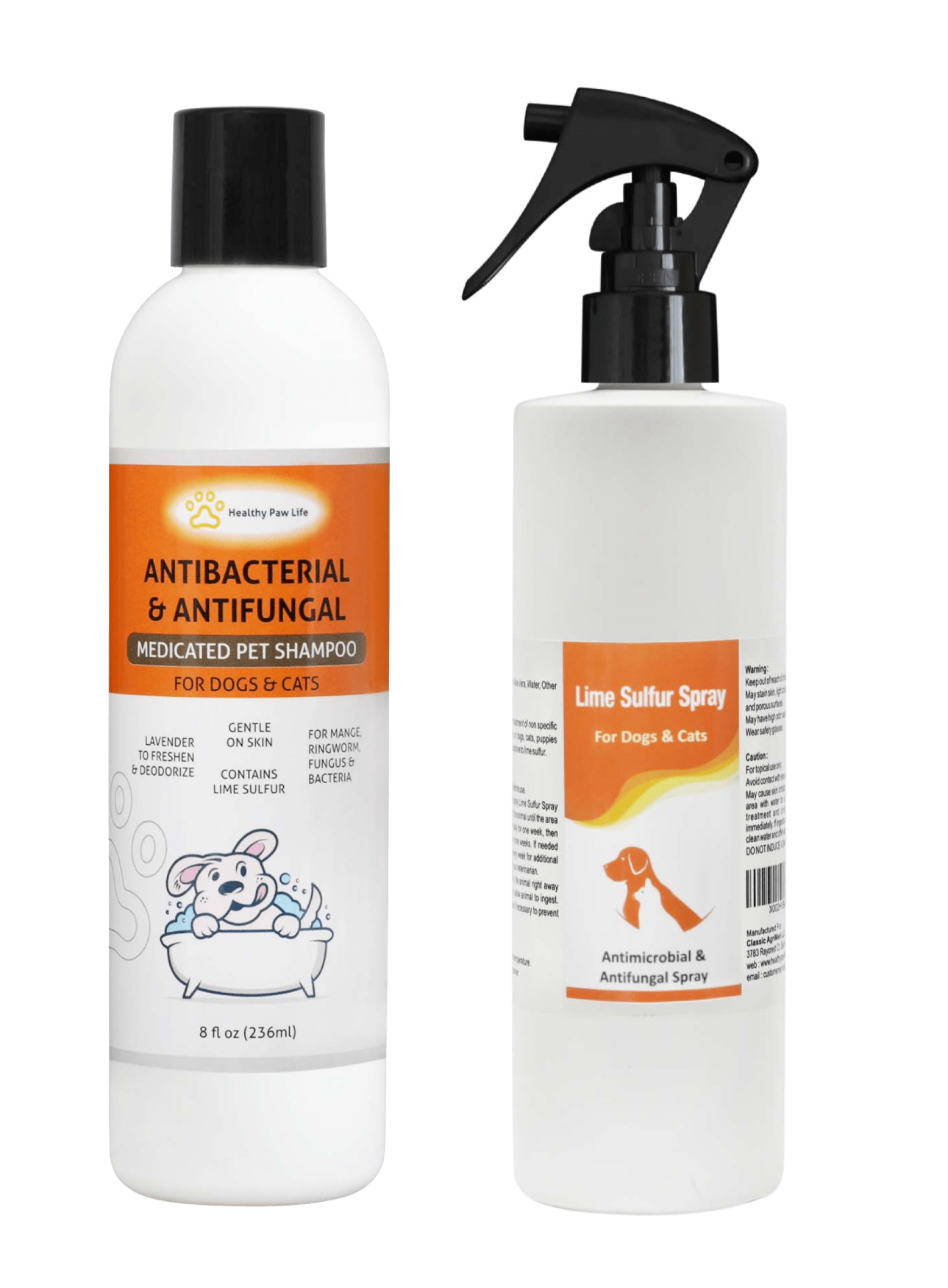 Lime Sulfur Pet Shampoo and Spray (8 oz each)