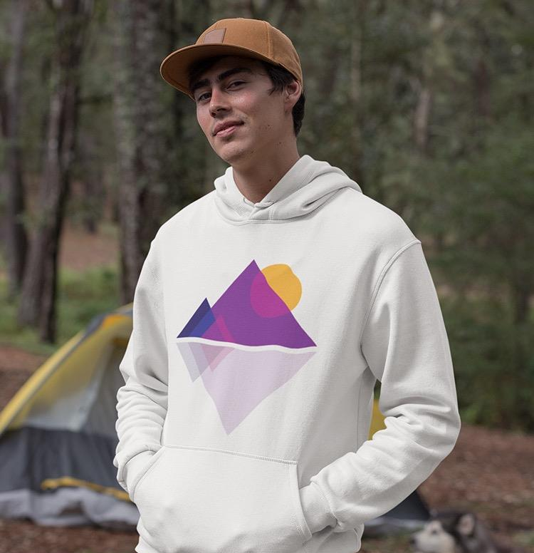 Polygonal Landscape Hoodie FiftyFifty Cotton