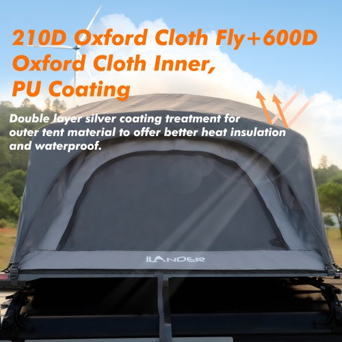 Aluminum Rooftop Tent – 140cm, Fast Setup, Waterproof, Fits Sedans, SUVs & Trucks