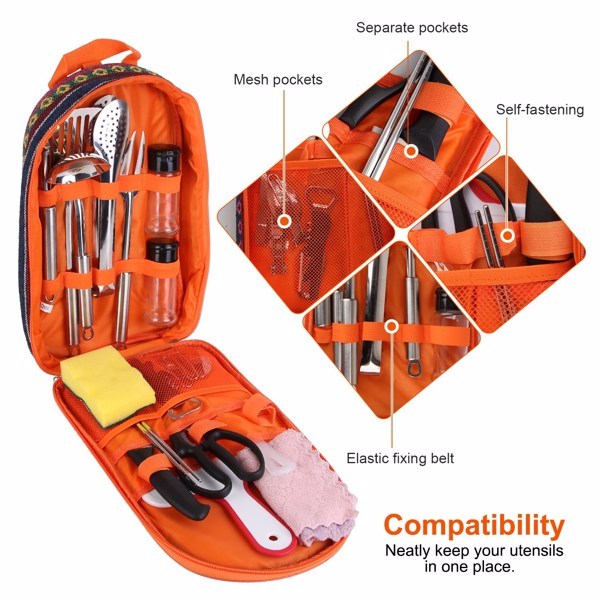 Camping Cookware Kit 19Pcs Compact