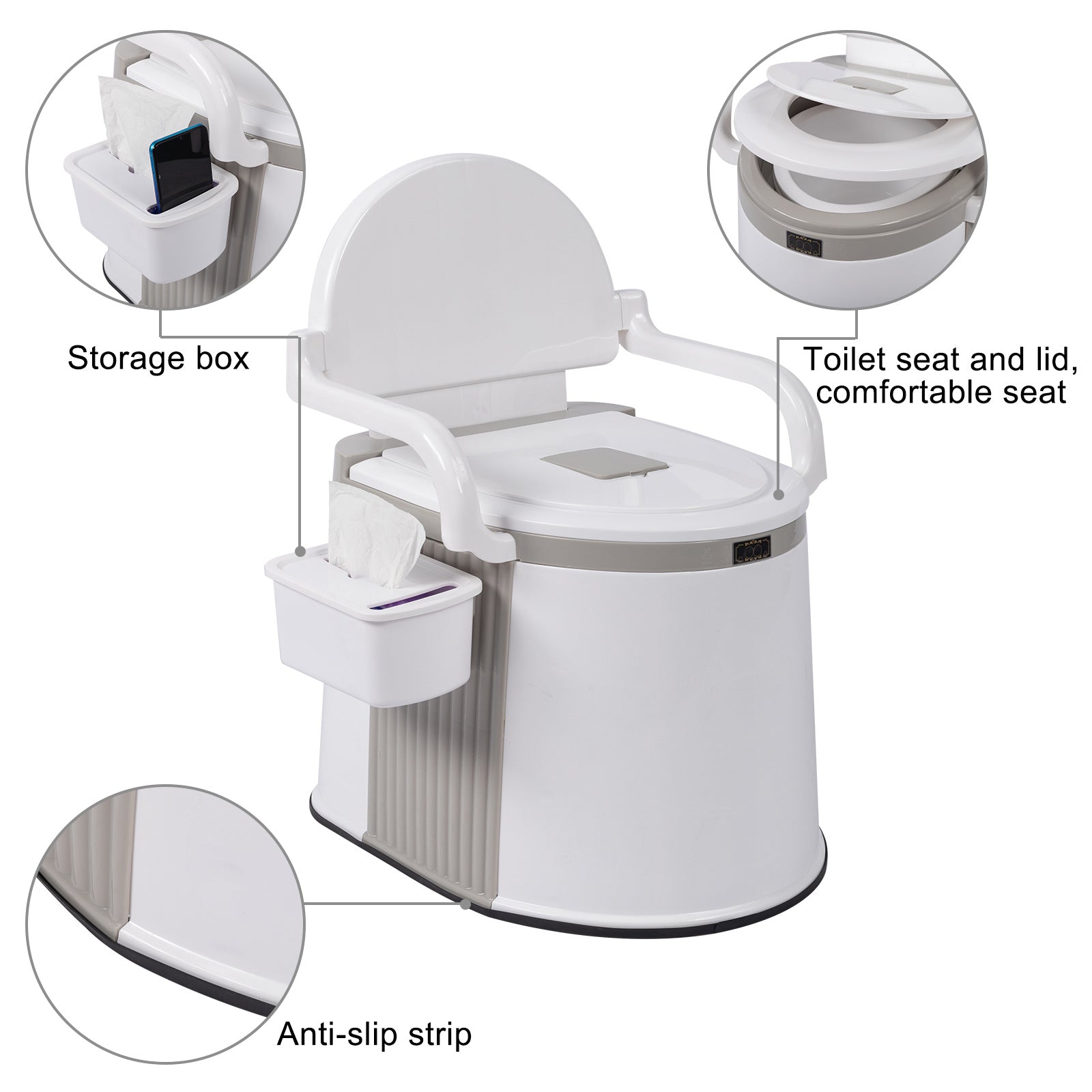 Sturdy Portable Outdoor Toilet With Anti Slip Strip