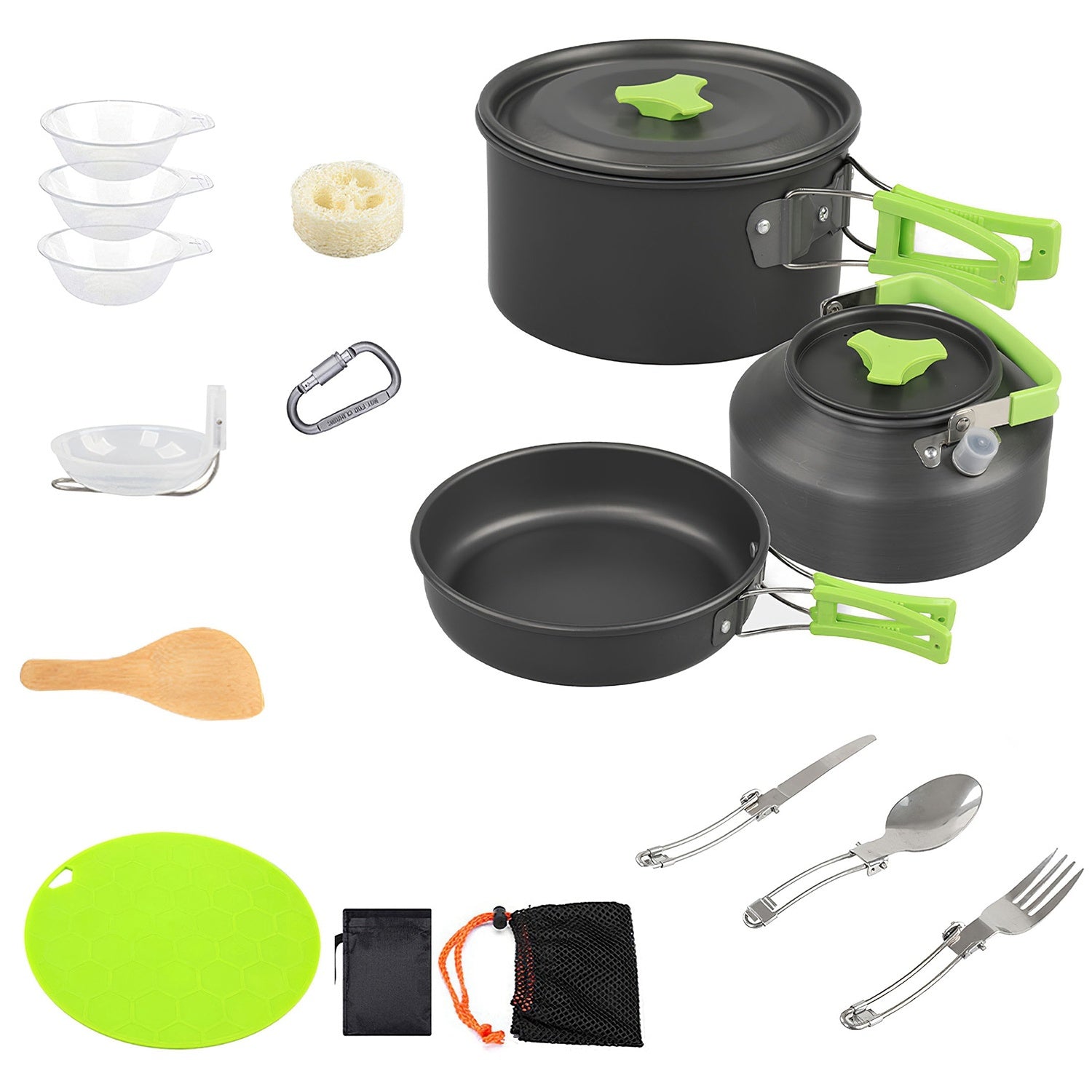 Aluminum Camping Cookware Set 16Pcs Ultra Lightweight