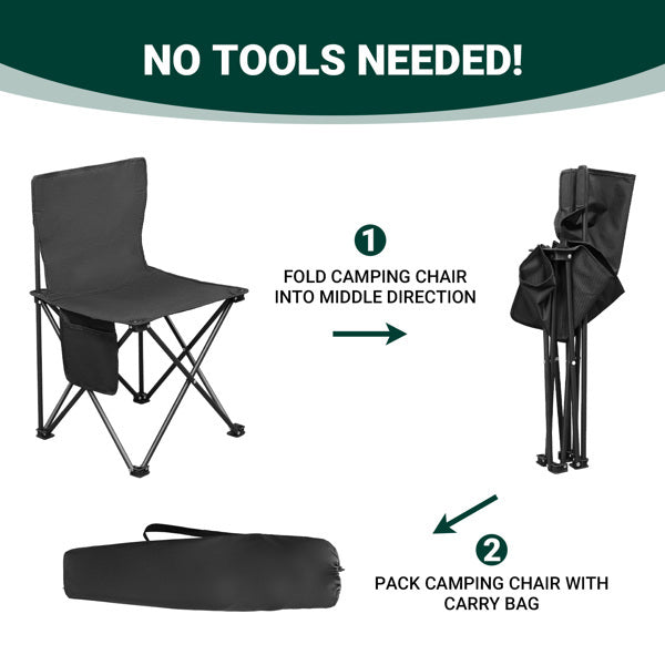 Compact Folding Camping Chairs 4 Pack with