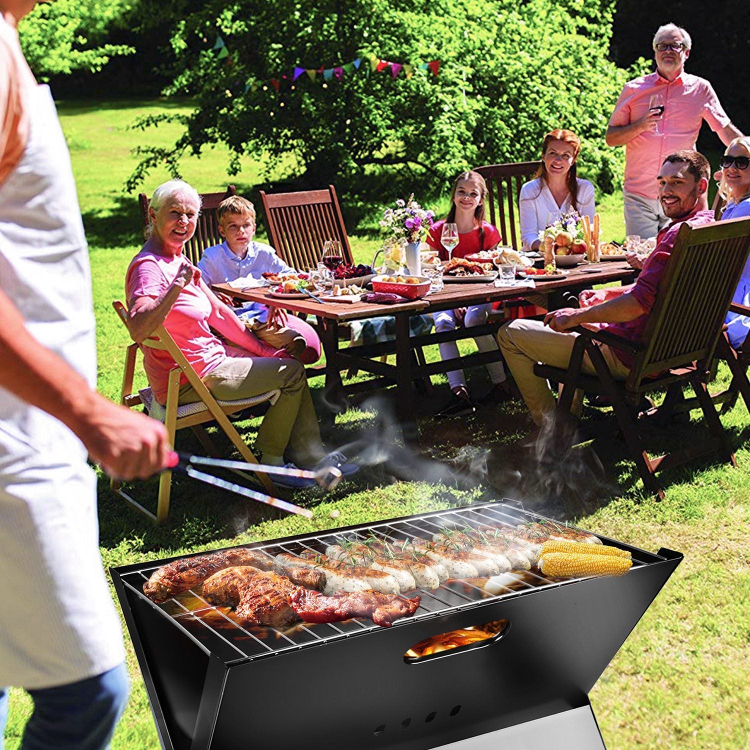 Foldable Portable Charcoal Grill 17in Grill Anywhere