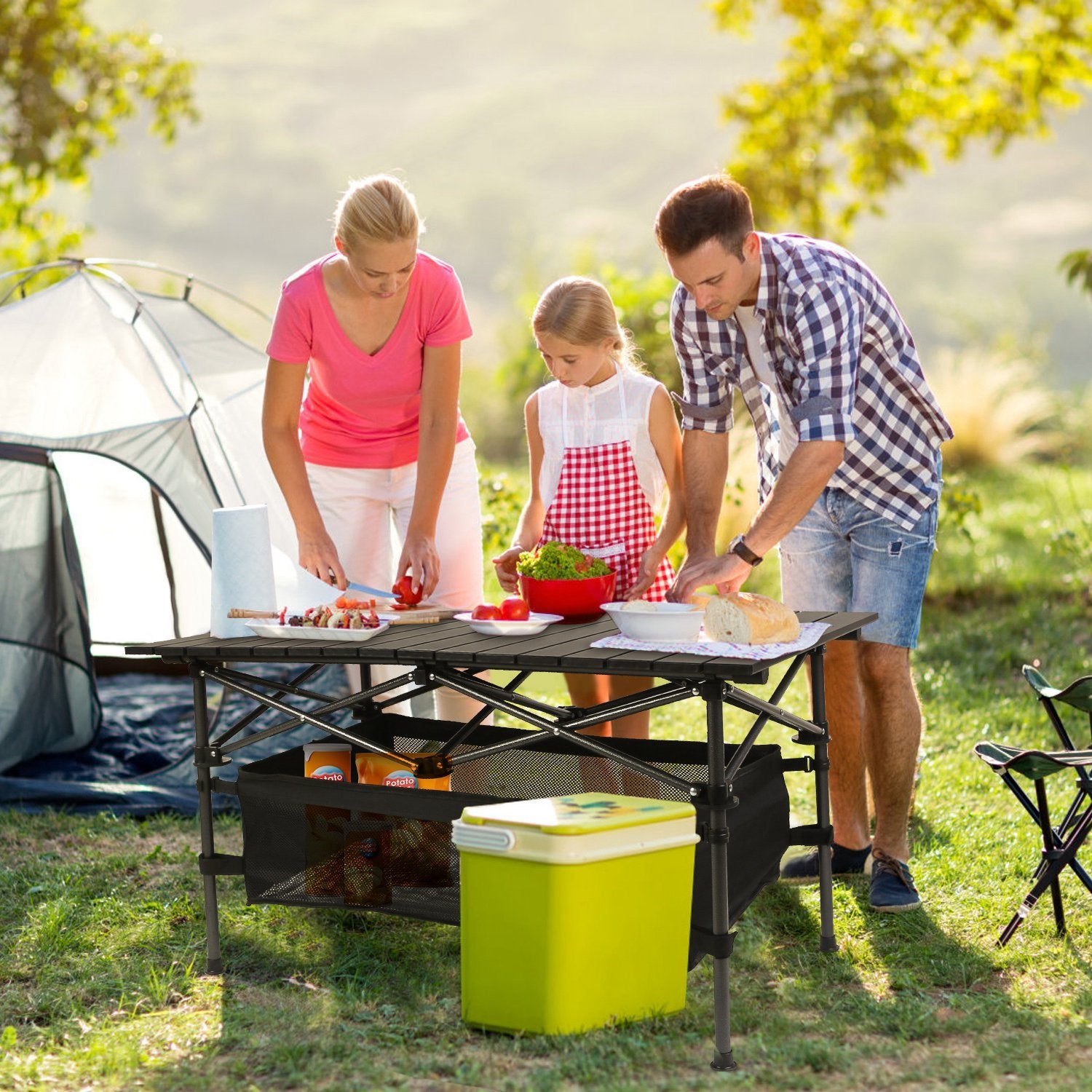 Folding Camping Table Rollup With Storage Bag