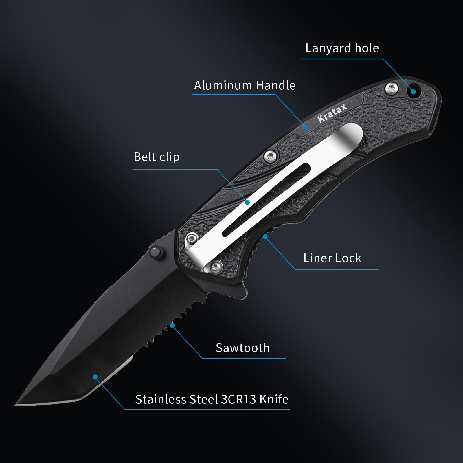 Tactical Flashlight Zoomable LED UV Comes With Knife
