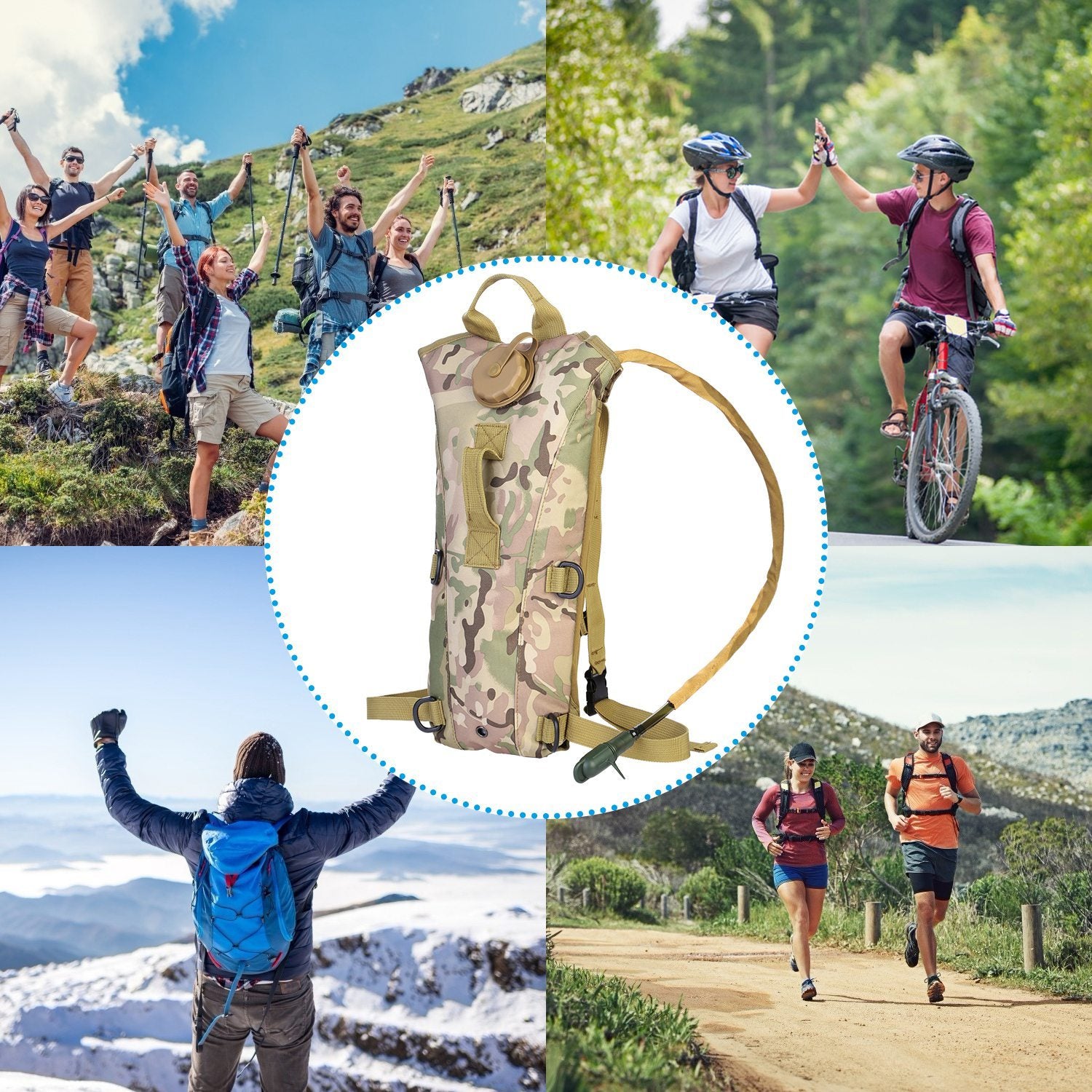 Hydration Pack 3L Bladder Straps Hydrates On The Go