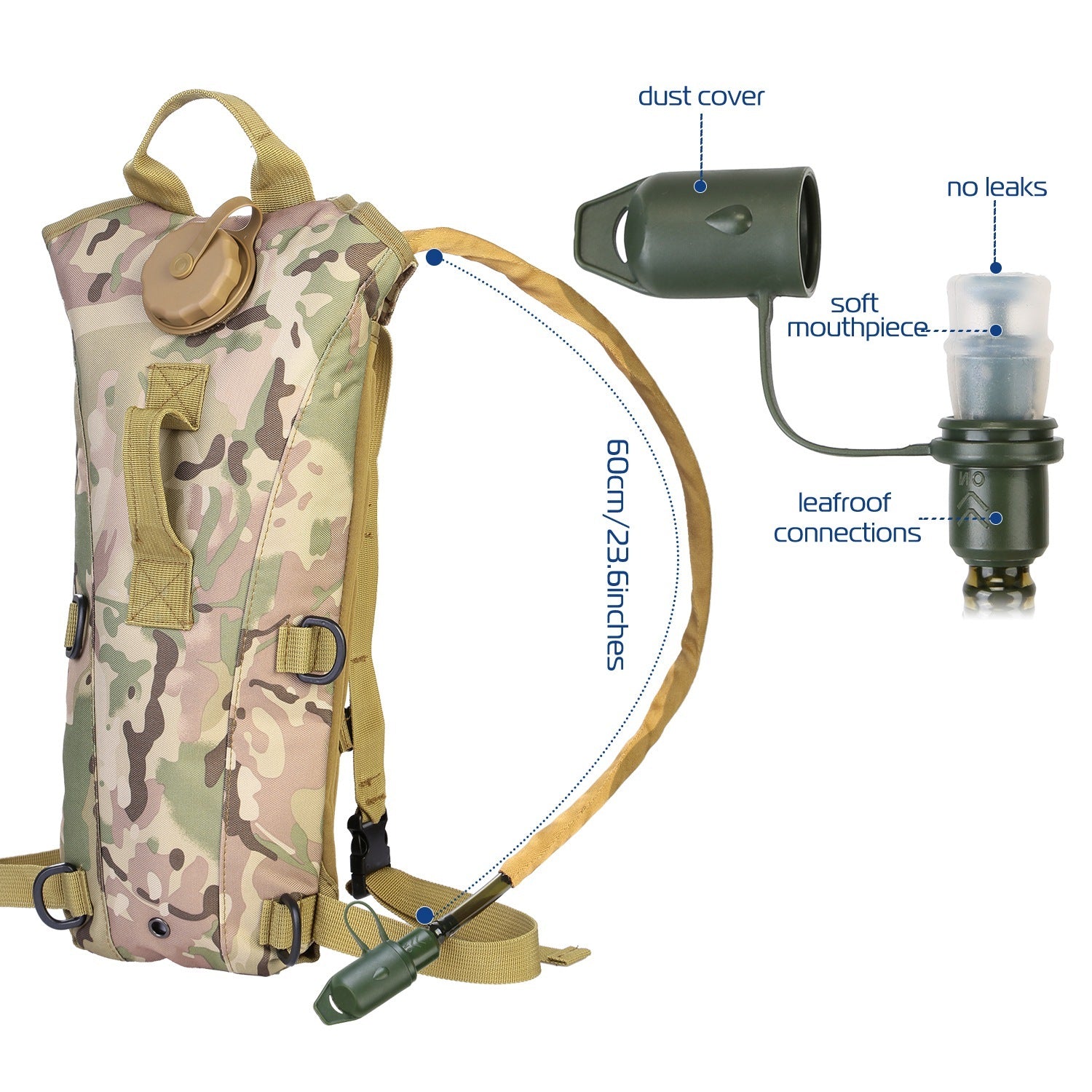 Hydration Pack 3L Bladder Straps Hydrates On The Go