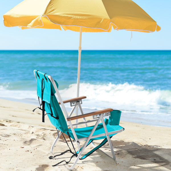 Deluxe Mint Green Beach Chair Four Position
