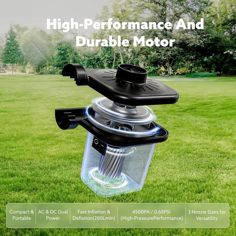 Portable Electric Air Pump 3 Nozzles Inflates Fast