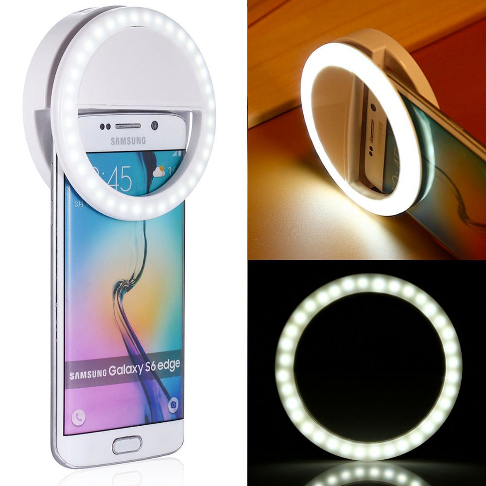 Selfie Ring Clip On Three Mode LED Flawless Photos