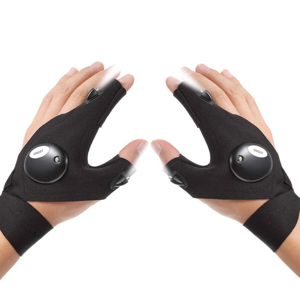 LED Gloves With Finger Lights For Handsfree Work