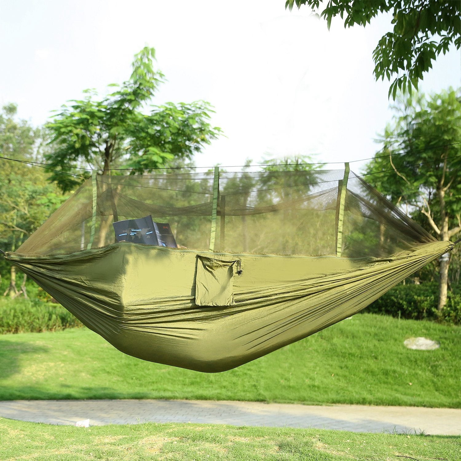 Two Person Hammock With Mosquito Net 600Lb Load Capacity