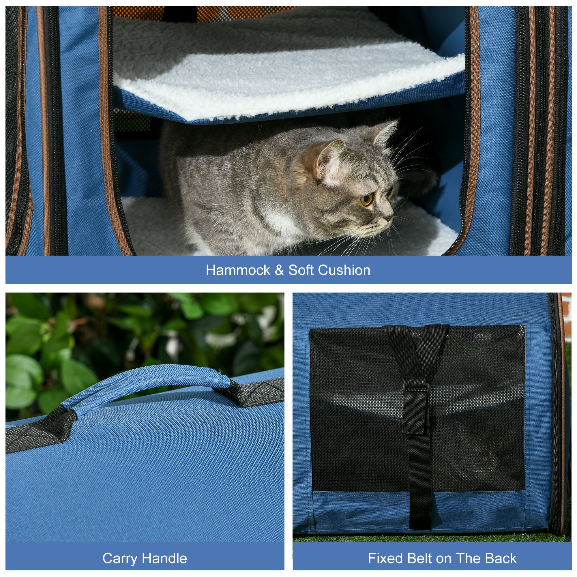 Twin Compartment Cat Kennel With Cushions