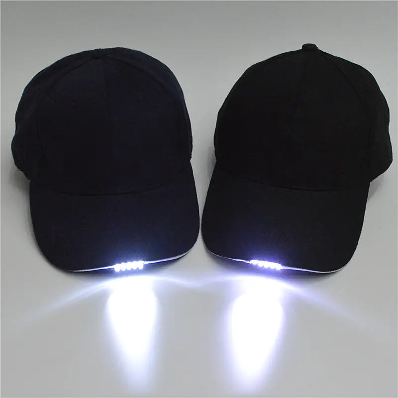 Led Lighted Baseball Cap For Night Hikes