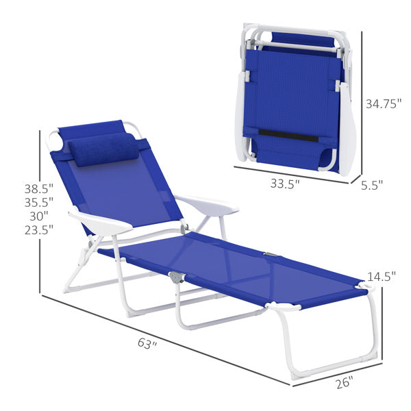 Beach Lounger With Four-Position Backrest