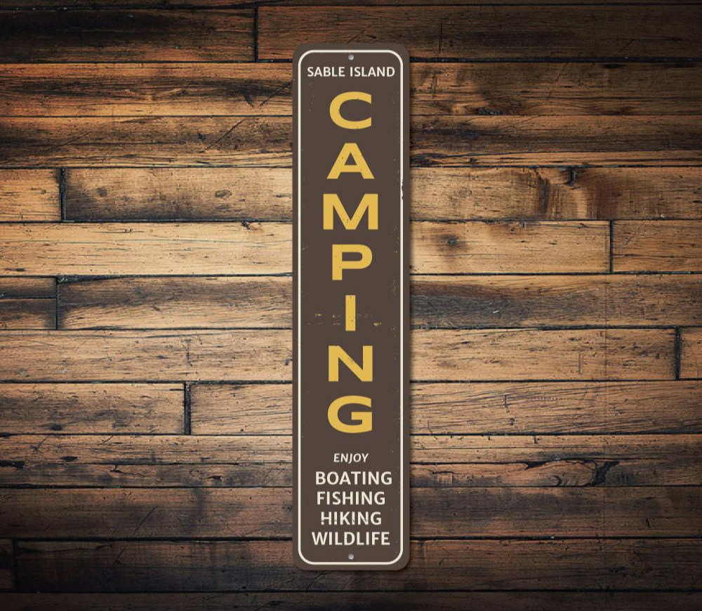 Camping Vertical Novelty Sign