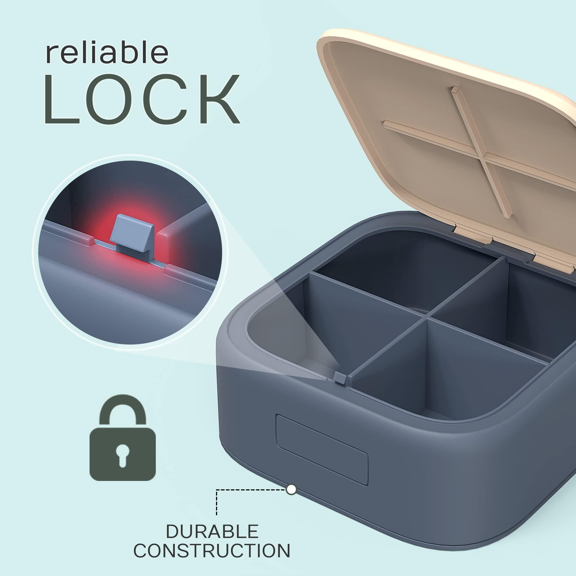 Pill Organizer Travel Case Push Open Convenience