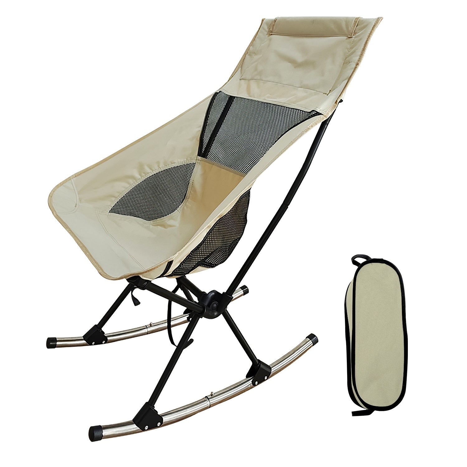 Camping Rocking Chair With High Back