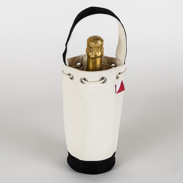 Canvas Wine Bottle Bag With Cinch Top