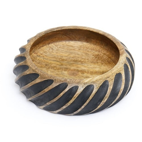 Handmade Wooden Bowl With Black Inlay