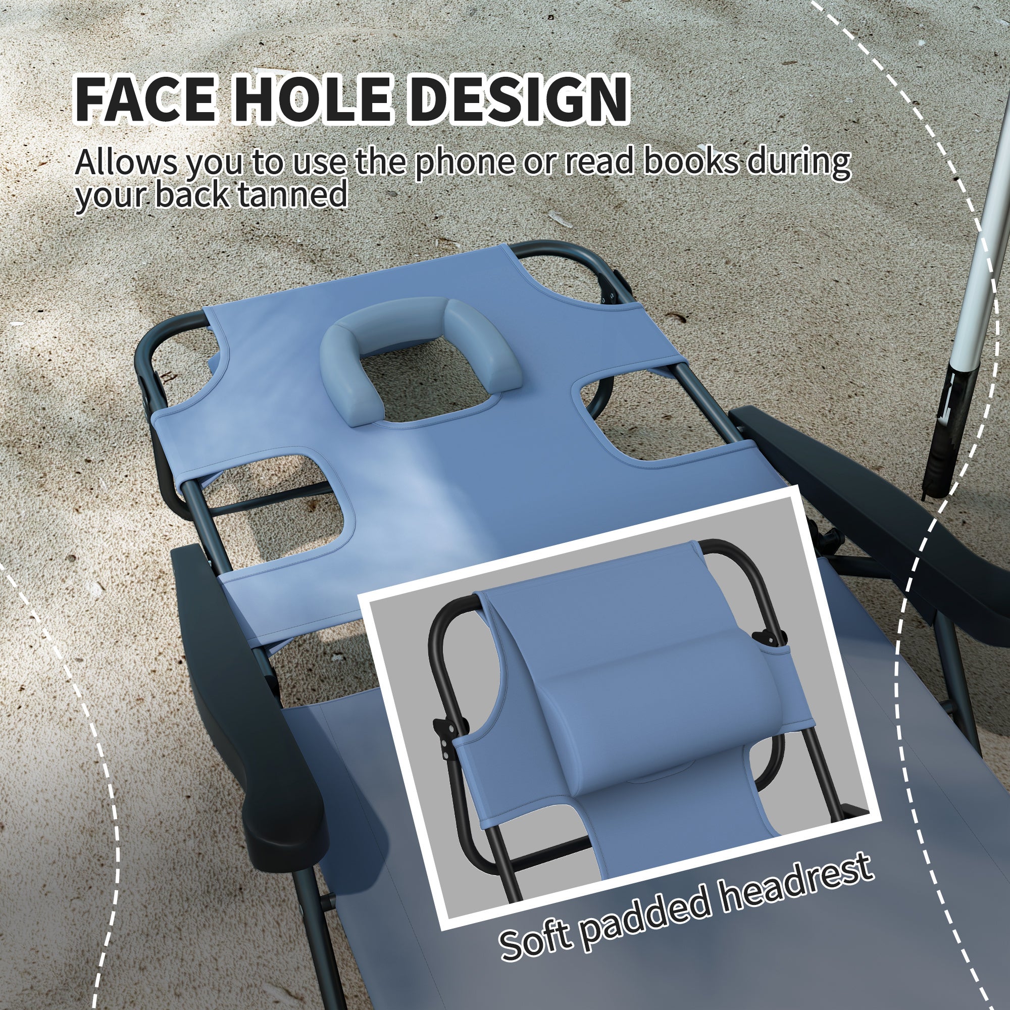 Foldable Lounge Chair 4 Position Recliner