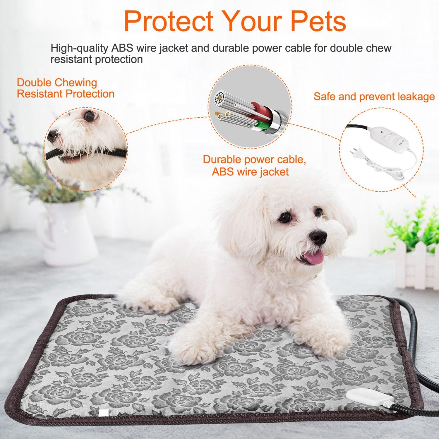 Waterproof Heating Pad With Chew Resistant Cord