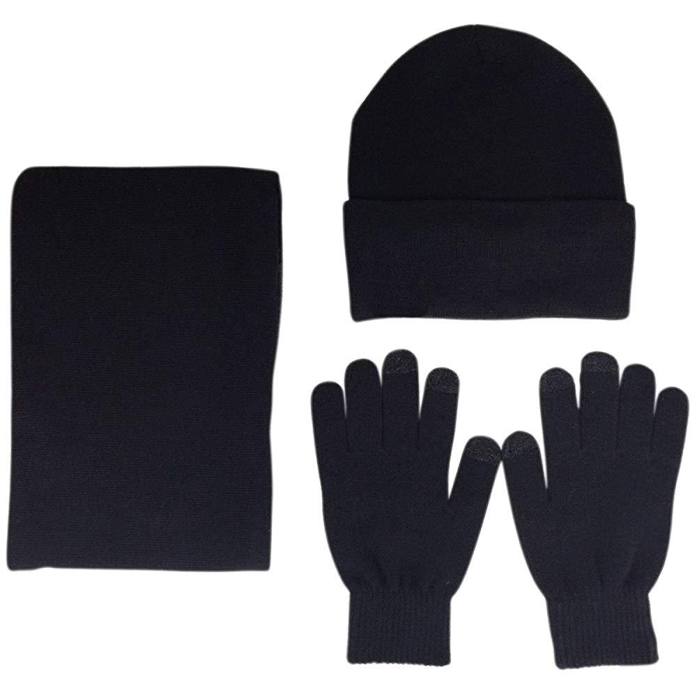 Winter Beanie Set With Touchscreen Gloves