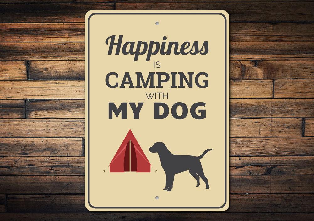Camping Dog Sign for Cozy Ambience