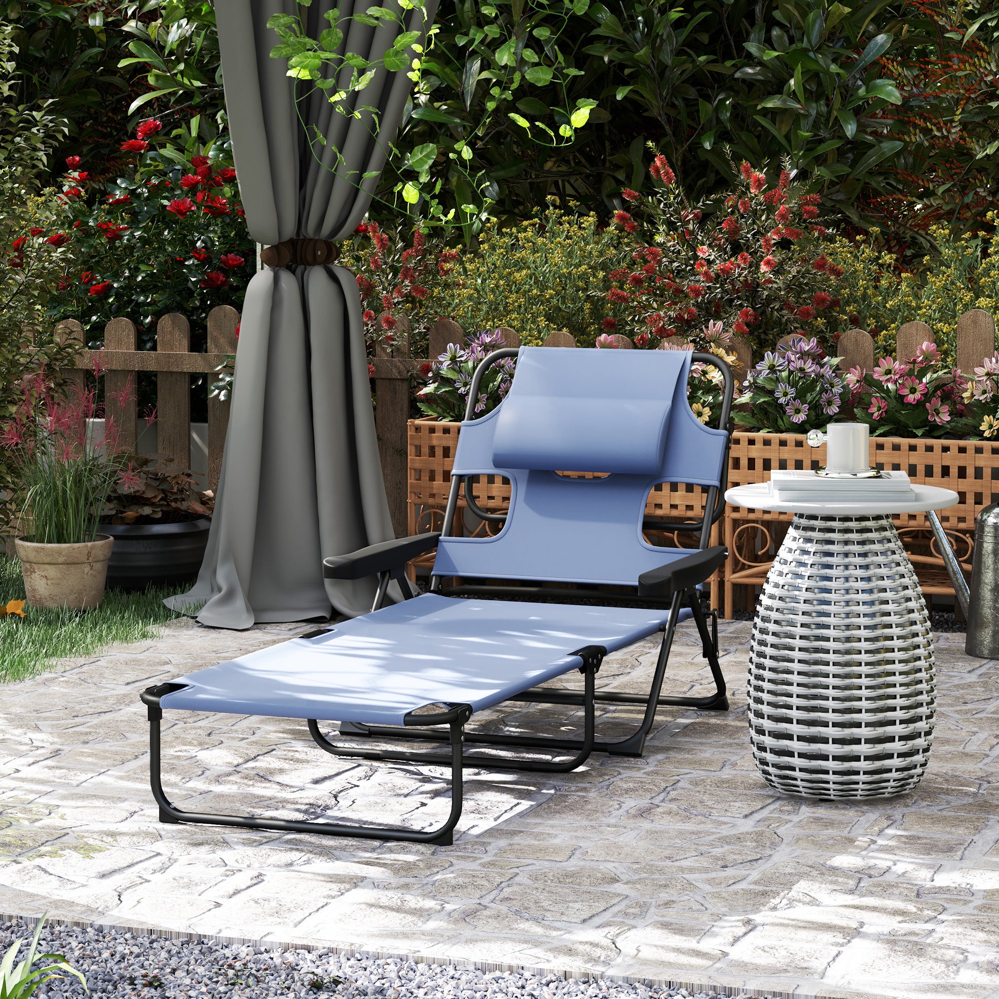 Foldable Lounge Chair 4 Position Recliner
