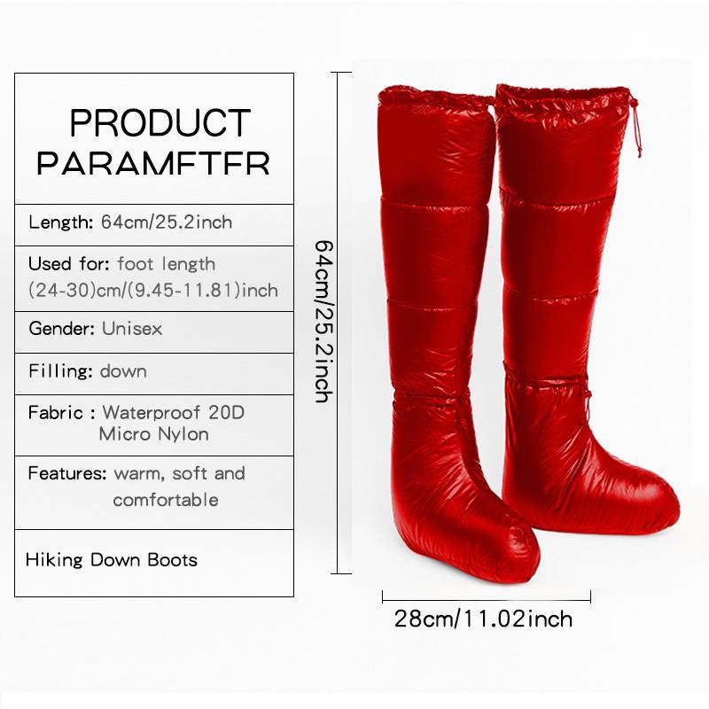 Premium Down Insulated Sleeping Bag Boots