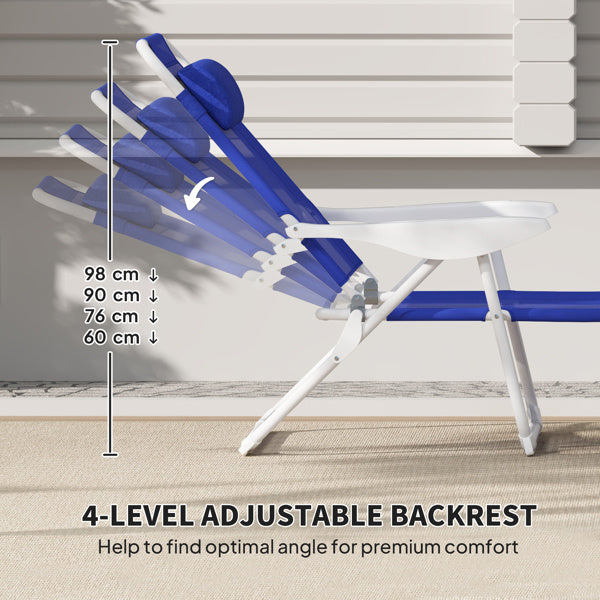Beach Lounger With Four-Position Backrest