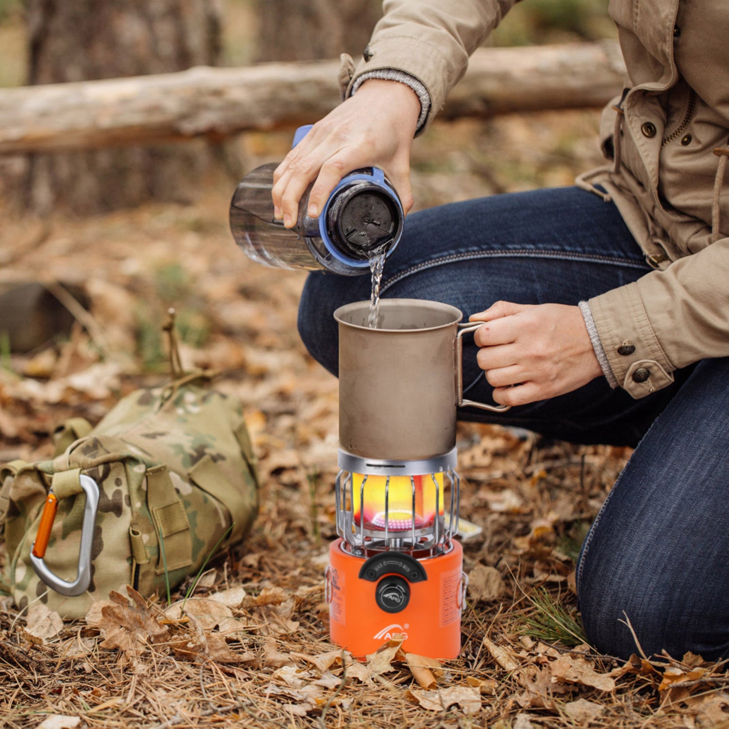 APG 2 In 1 Camping Stove Heater 2000W Orange 360 Degree