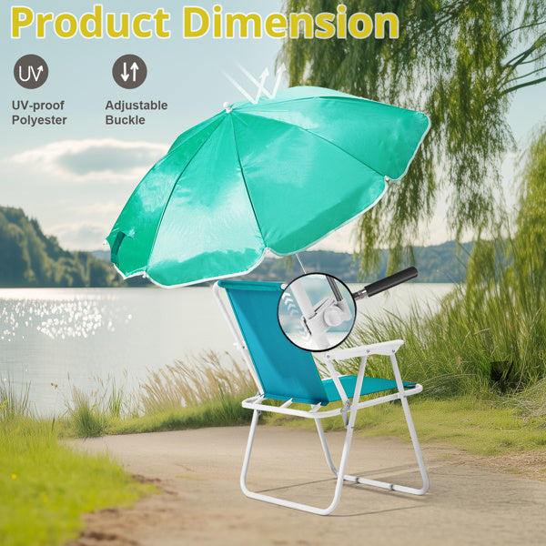Folding Beach Chair With Removable Umbrella Shade