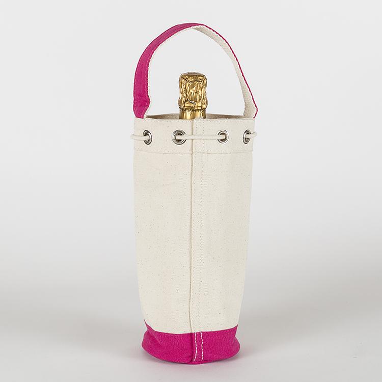 Canvas Wine Bottle Bag With Cinch Top