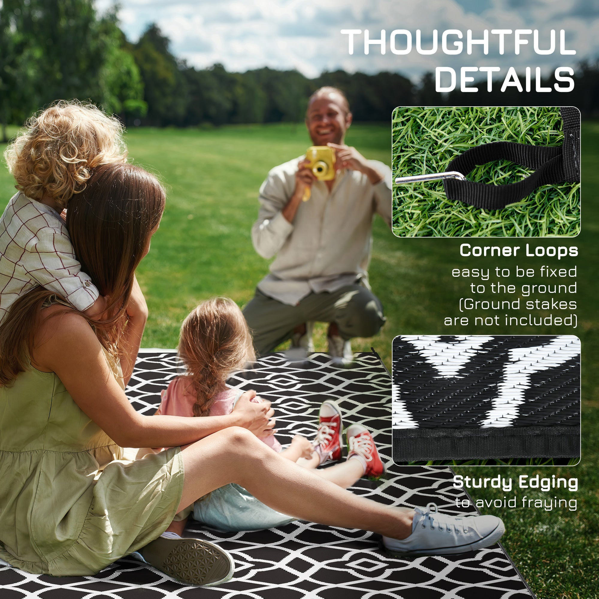Premium Outdoor Rug Waterproof Reversible 9x12