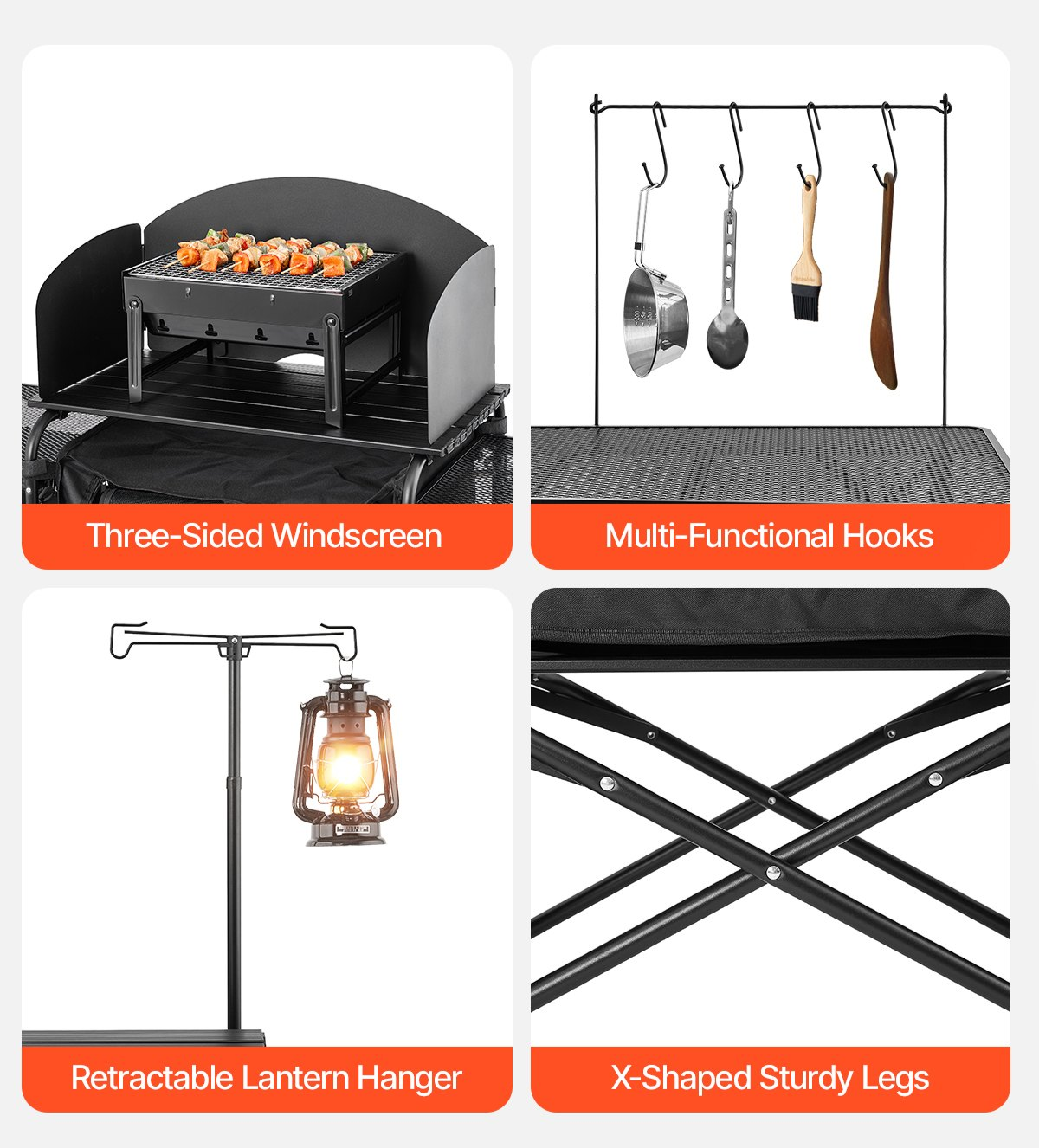 Dynamic Camping Kitchen Table X-Frame Design