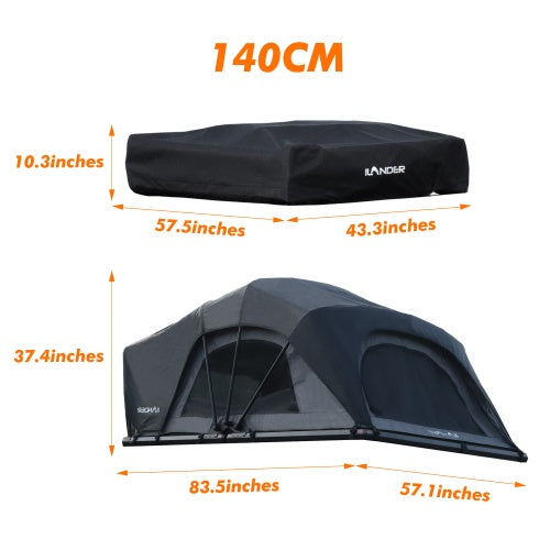 Aluminum Rooftop Tent – 140cm, Fast Setup, Waterproof, Fits Sedans, SUVs & Trucks