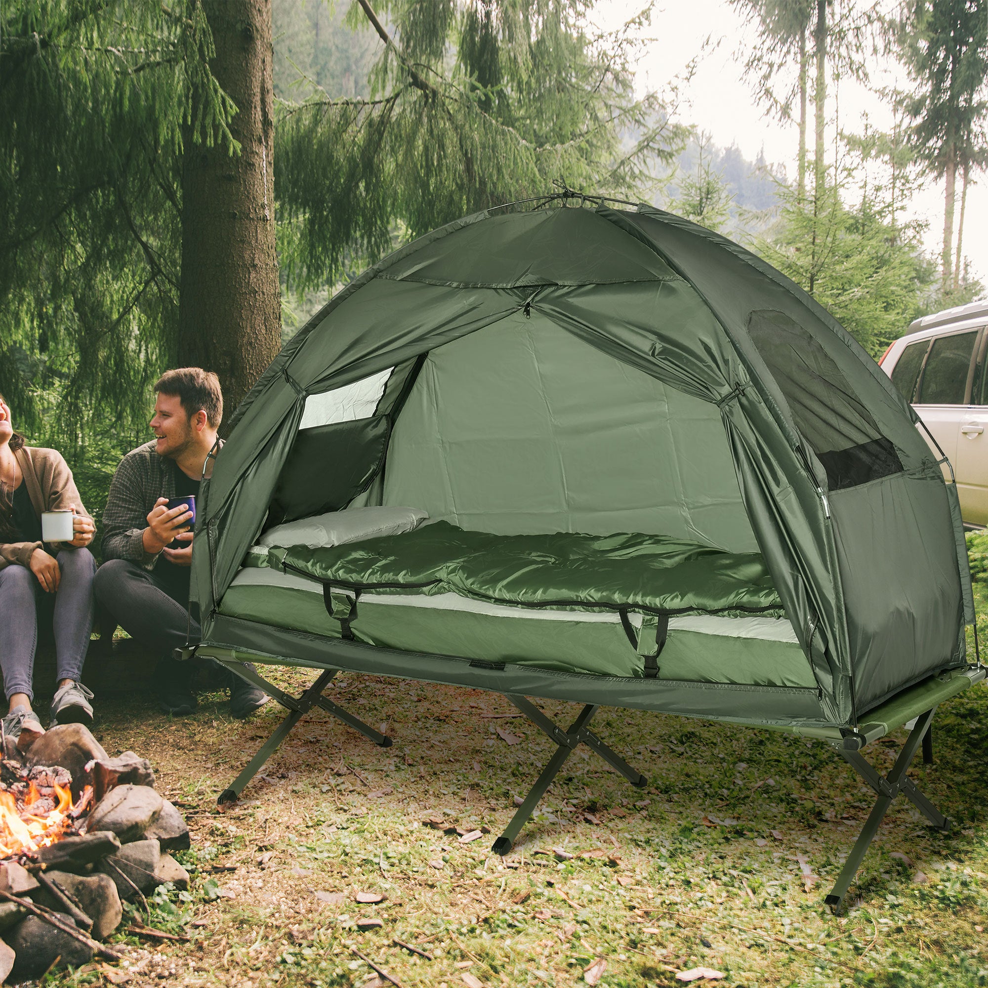 Folding Camping Cot All In One Raised Bed