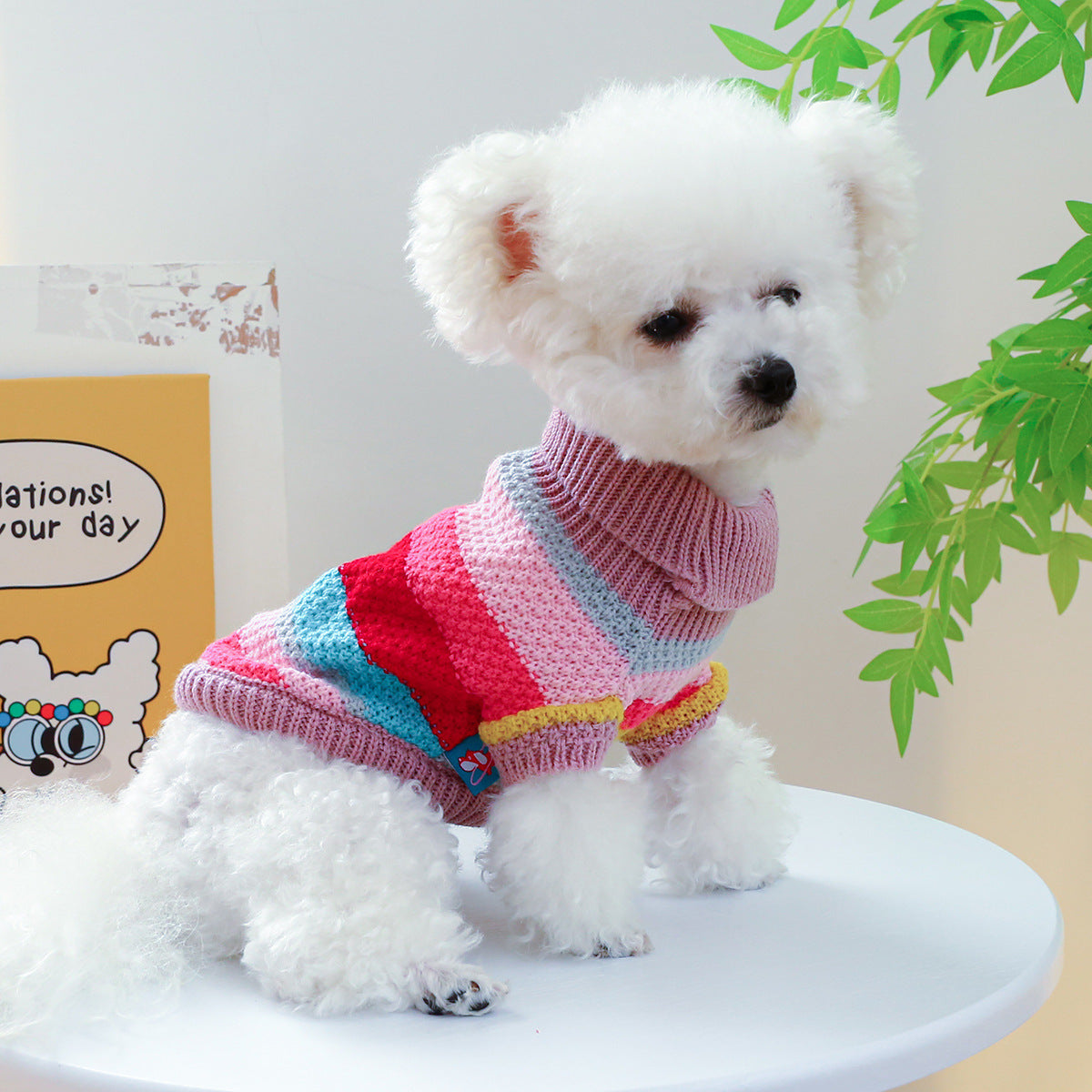Colorful Striped Pet Sweater