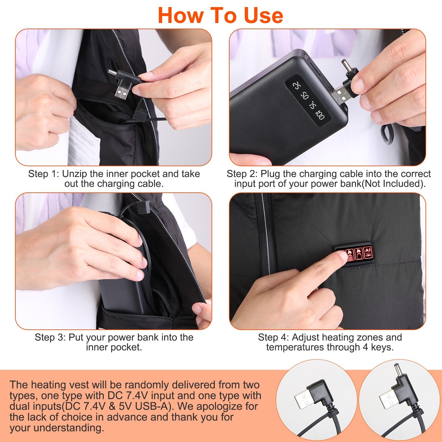 Unisex Heated Vest 23 Zones USB Powered