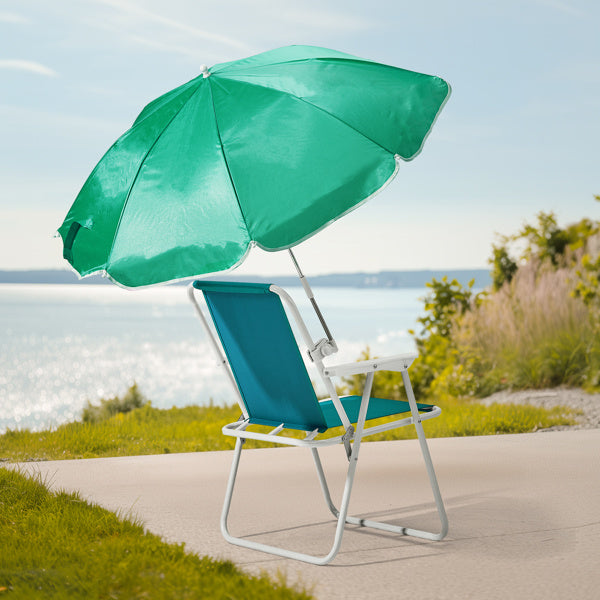 Folding Beach Chair With Removable Umbrella Shade