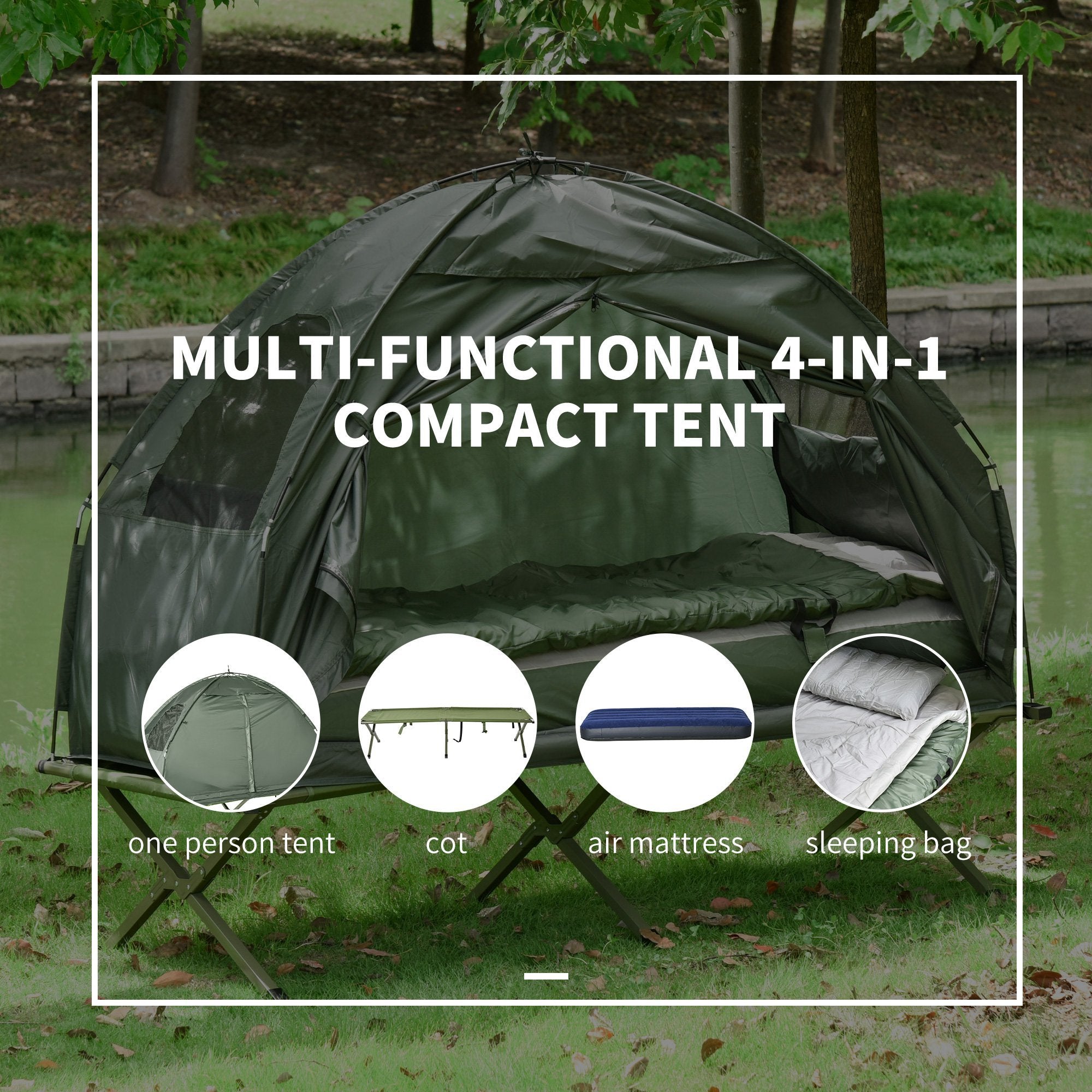 Folding Camping Cot All In One Raised Bed