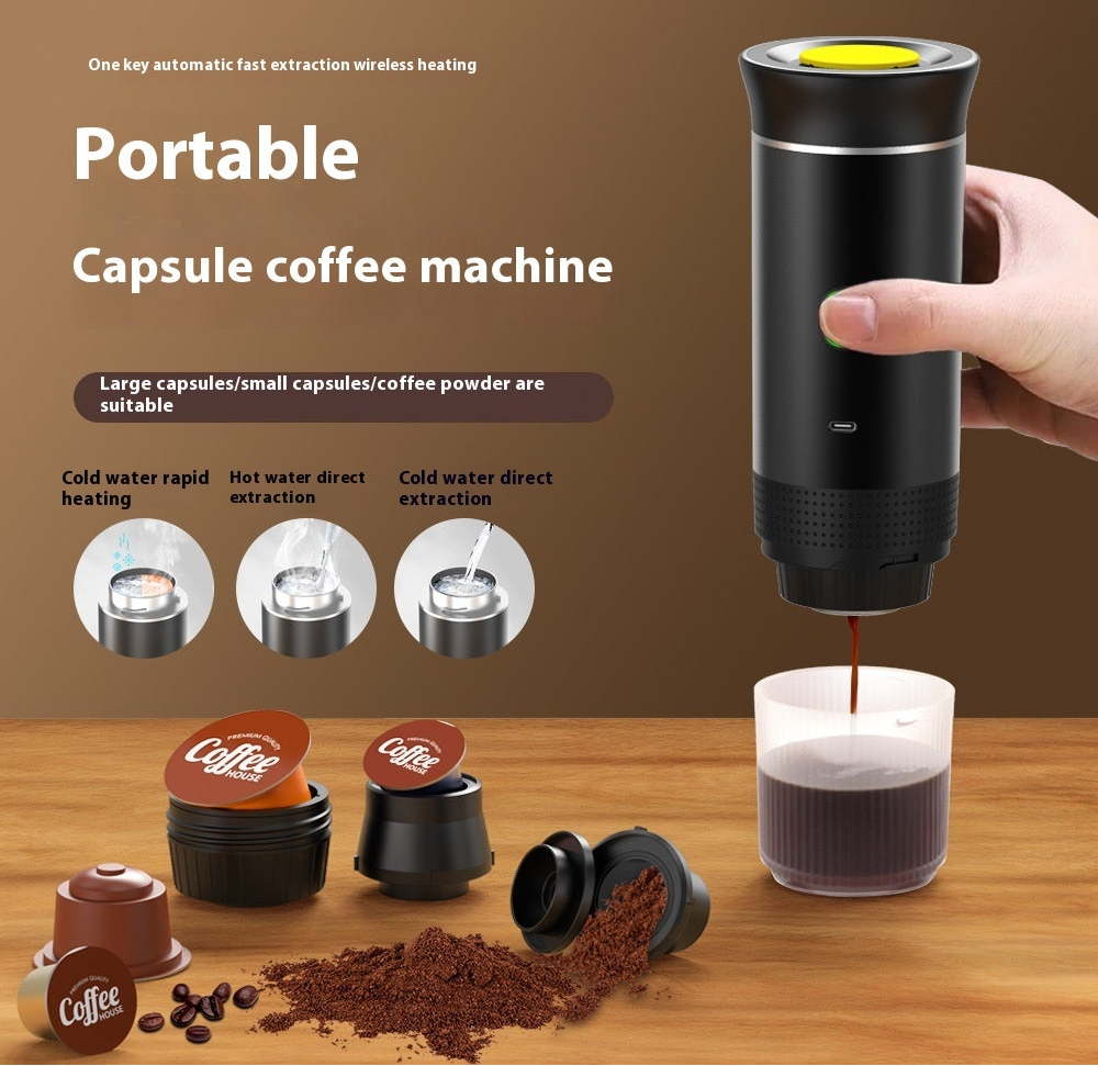 Portable Espresso Maker 3 in 1 Capsule Coffee Fast